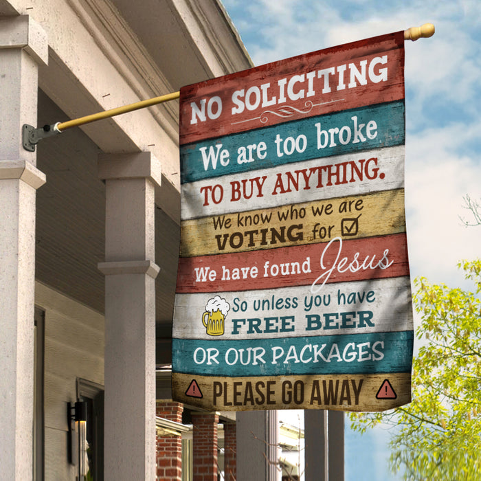 No Soliciting Family Gardening Flag AG132 85O34 1