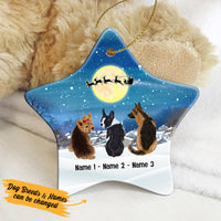 Personalized Dog Christmas Watching Santa  Star Ornament OB263 81O53 thumb 1