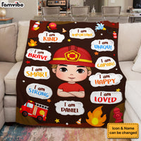 Personalized Inspiring Gift For Grandson I Am Kind Firefighter Kid Blanket 31256 thumb 1