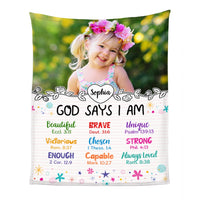 Personalized Inspiring Gift For Granddaughter God Says I Am Photo Blanket 31477 thumb 1