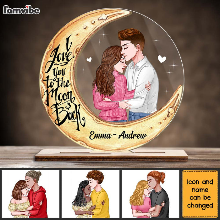 Personalized Couple Love You To The Moon And Back Plaque 22720 1