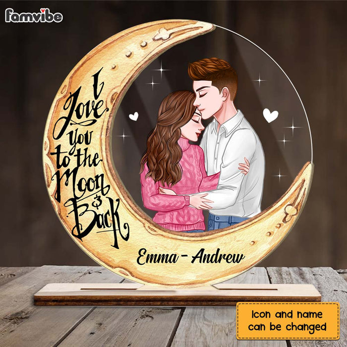 Personalized Couple Love You To The Moon And Back Plaque 22720 1