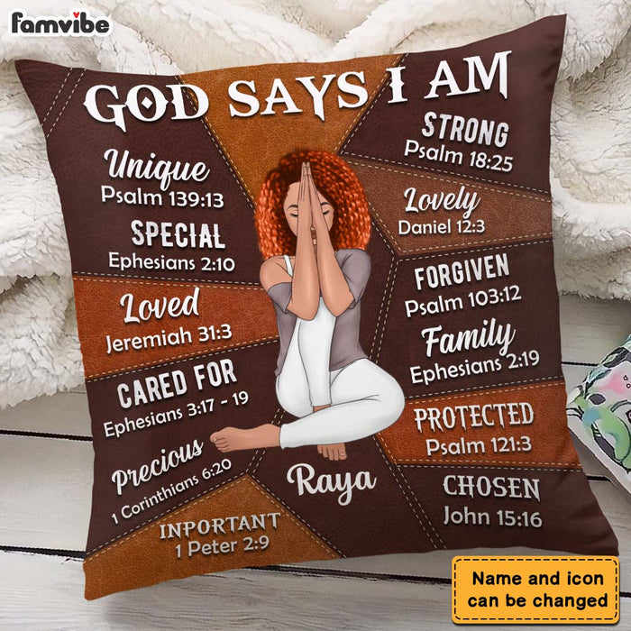 Personalized Daughter Granddaughter God Says You Are Leather Pattern Pillow 22657 1