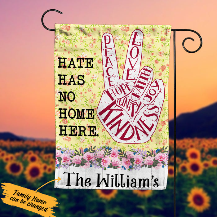 Personalized Hippie Hate Has No Home Here  Flag JL72 65O36 1