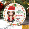 Personalized Gift First Christmas As A Grandma Circle Ornament 30401 1