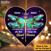 Personalized Memorial Gift Dragonfly Hold You In My Heart Heart Ornament 30073 thumb 1
