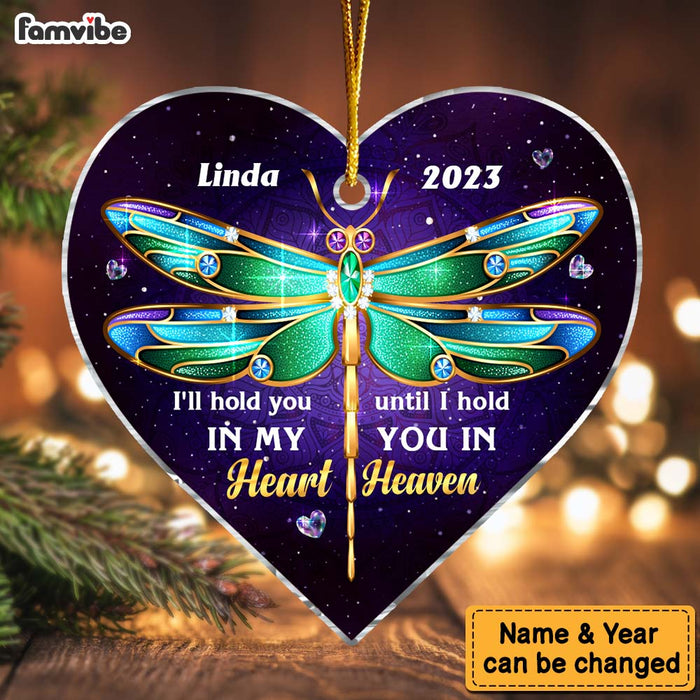 Personalized Memorial Gift Dragonfly Hold You In My Heart Heart Ornament 30073 1