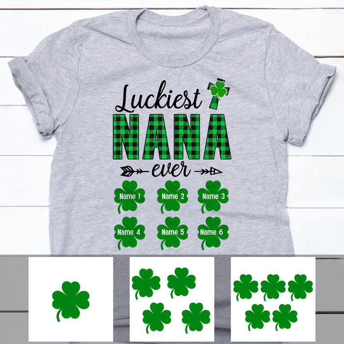 Personalized Luckiest Grandma Ever T Shirt JR291 30O57 1