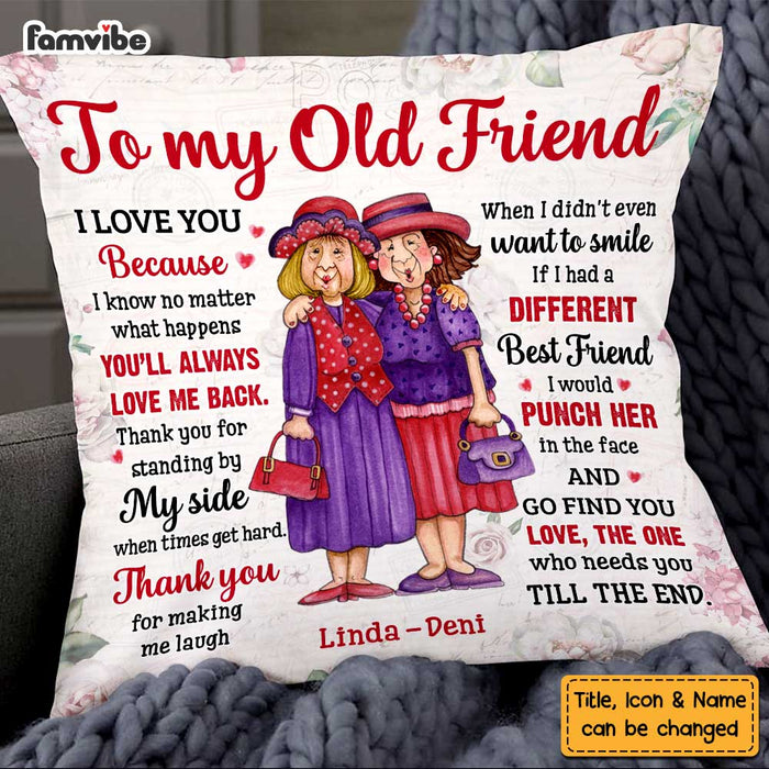 Personalized Thank You For All To My Friend Vintage Floral Pillow OB252 58O47 1