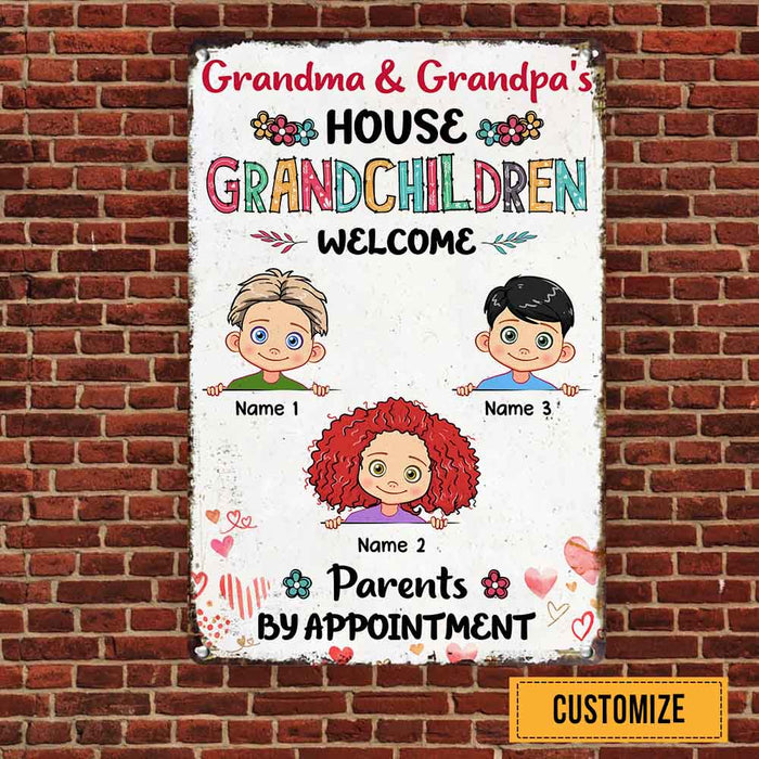 Personalized Grandma Grandpa House Metal Sign JL72 95O58 1