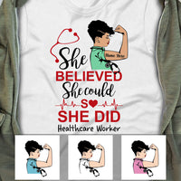 Personalized Nurse Woman She Believe She Could T Shirt MR51 95O53 thumb 1