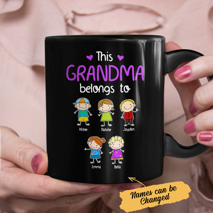 Personalized Grandma Doodle Black Mug SJN32 81O34 1