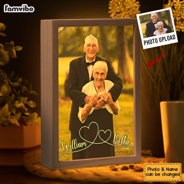 Personalized Couples Gift Swirl Heart Upload Photo Picture Frame Light Box 31551 1