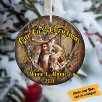 Personalized Hunting Our First Christmas Couple Ornament OB131 65O60 thumb 1