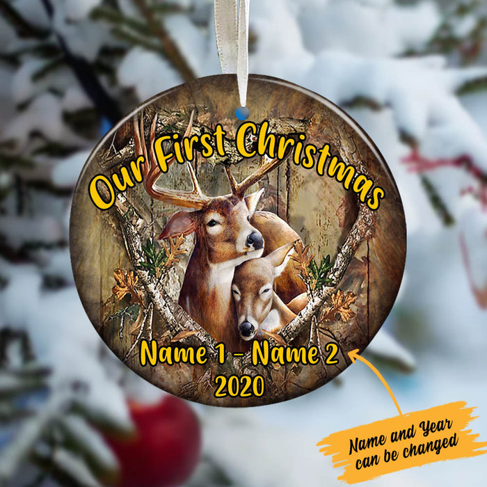 Personalized Hunting Our First Christmas Couple Ornament OB131 65O60 1