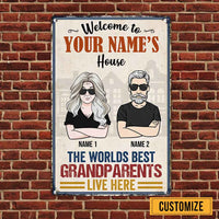 Personalized Grandpa Grandma Live Here Metal Sign JL71 30O58 thumb 1