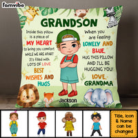 Personalized Gift For Grandson Woodland Animals Hug This Pillow 30810 thumb 1