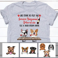 Personalized Chien Et Vin French Dog And Wine T Shirt AP155 67O60 thumb 1