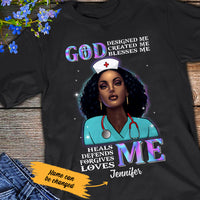 Personalized BWA Nurse God Heals Me T Shirt AG112 27O47 thumb 1