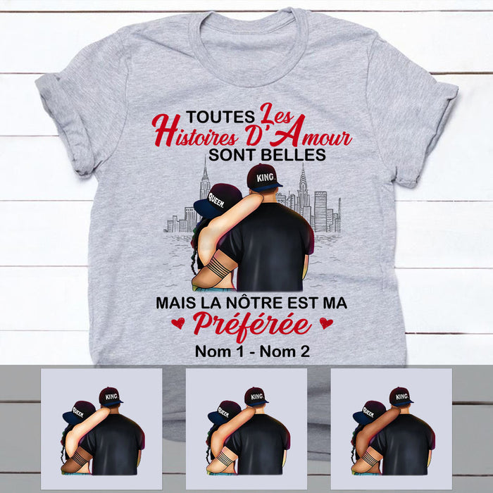 Personalized Couple French Coupler Love Story T Shirt MR294 30O53 1