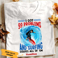 Personalized Surfing White T Shirt JN131 74O53 thumb 1