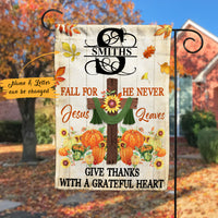 Personalized Thankful Fall Jesus Home Flag AG222 28O47 thumb 1