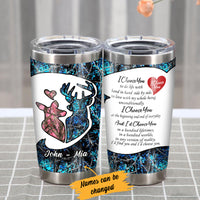 Personalized Deer Hunting Couple Valentine Steel Tumbler  JR92 81O34 thumb 1