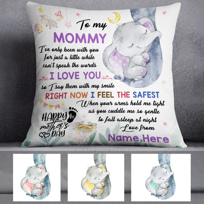 Personalized Love Mother Elephant Pillow FB201 73O60 (Insert Included) 1