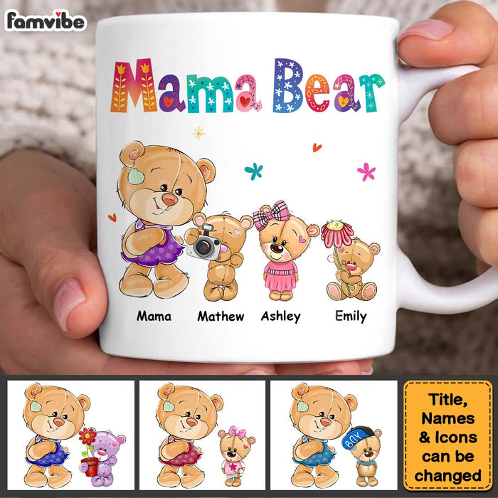 Personalized Mama Bear Colorful Flower Mug 25231 1