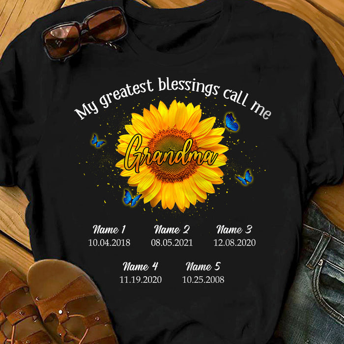Personalized Grandma Sunflower T Shirt AP32 30O58 1