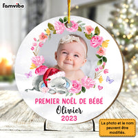 Personalized Gift For Grandkids Baby First French Circle Ornament 30132 thumb 1