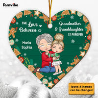Personalized Gift The Love Between Grandma And Granddaughter Heart Ornament 29905 thumb 1