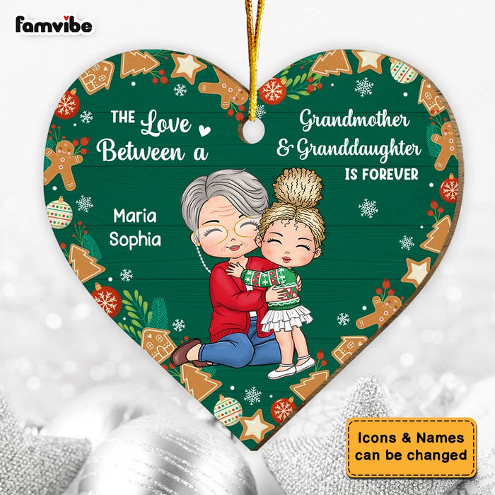 Personalized Gift The Love Between Grandma And Granddaughter Heart Ornament 29905 1