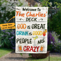 Personalized People Are Crazy On Deck Gardening Flag AG203 73O58 thumb 1