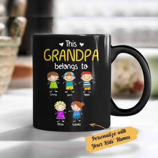 Personalized Grandpa Black Mug MY111 81O34