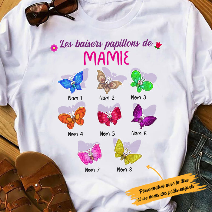 Personalized Grandma Butterfly Grand-mère French T Shirt AP95 30O53 1