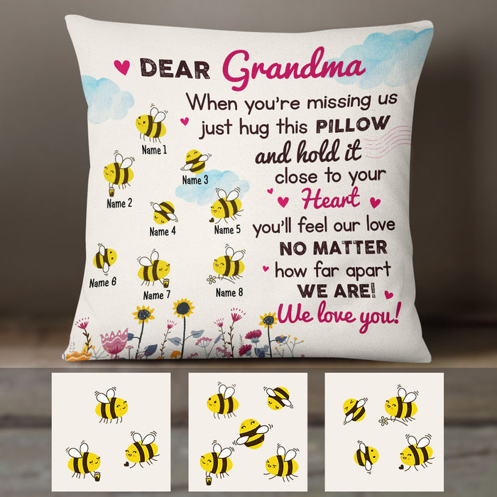 Personalized Reason To Bee Happy Grandma Pillow MR241 73O58 (Insert Included) 1