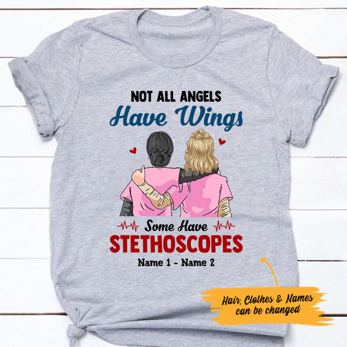 Personalized Nurse Friend Angel T Shirt FB42 73O47 1