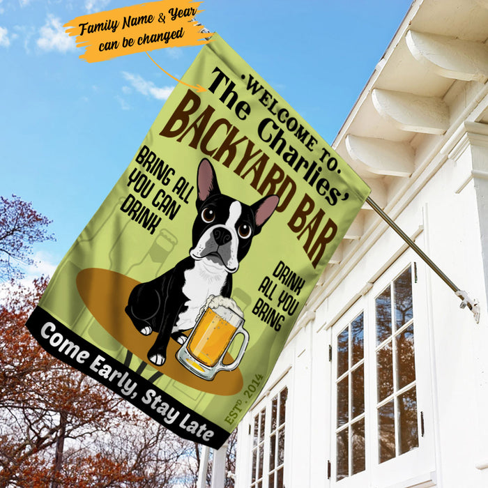 Personalized Boston Terrier Dog Bar Flag AG181 73O53 1