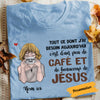 Personalized Coffee Jesus Girl French Café Jésus BWA T Shirt AP148 95O58 1