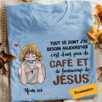 Personalized Coffee Jesus Girl French Café Jésus BWA T Shirt AP148 95O58 thumb 1