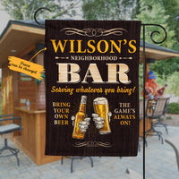 Personalized Neighborhood Home Bar Beer Flag AG112 28O65 thumb 1