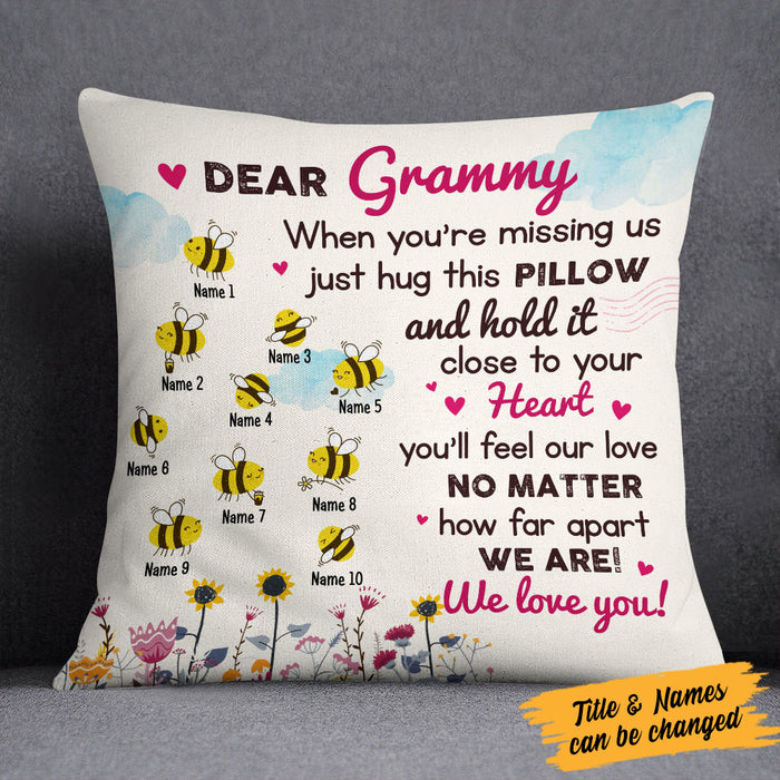 Personalized Reason To Bee Happy Grandma Pillow MR241 73O58 (Insert Included) 1