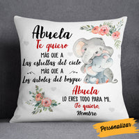 Personalized Elephant Mom Grandma Spanish Mamá Abuela Pillow AP264 95O58 (Insert Included) thumb 1
