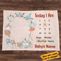 Personalized Baby Girl Milestone Today I Am Blanket OB202 87O34 thumb 1