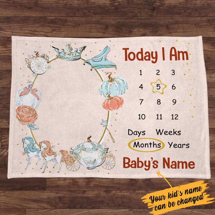 Personalized Baby Girl Milestone Today I Am Blanket OB202 87O34 1