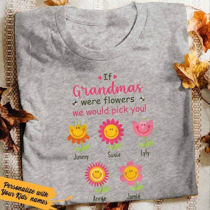 Personalized Grandma Flower White T Shirt JN182 95O47 1