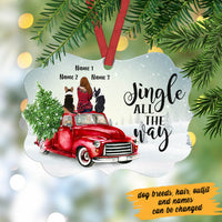 Personalized Dog Red Truck Christmas MDF Benelux Ornament OB194 85O60 thumb 1