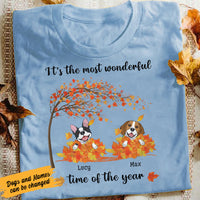 Personalized Autumn Fall Happy Dog T Shirt SB232 81O58 thumb 1