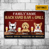 Personalized Dog Backyard Bar & Grill Proudly Serving Metal Sign JL93 24O34 1